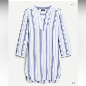 J. Crew Blue and White Striped Midi Dress